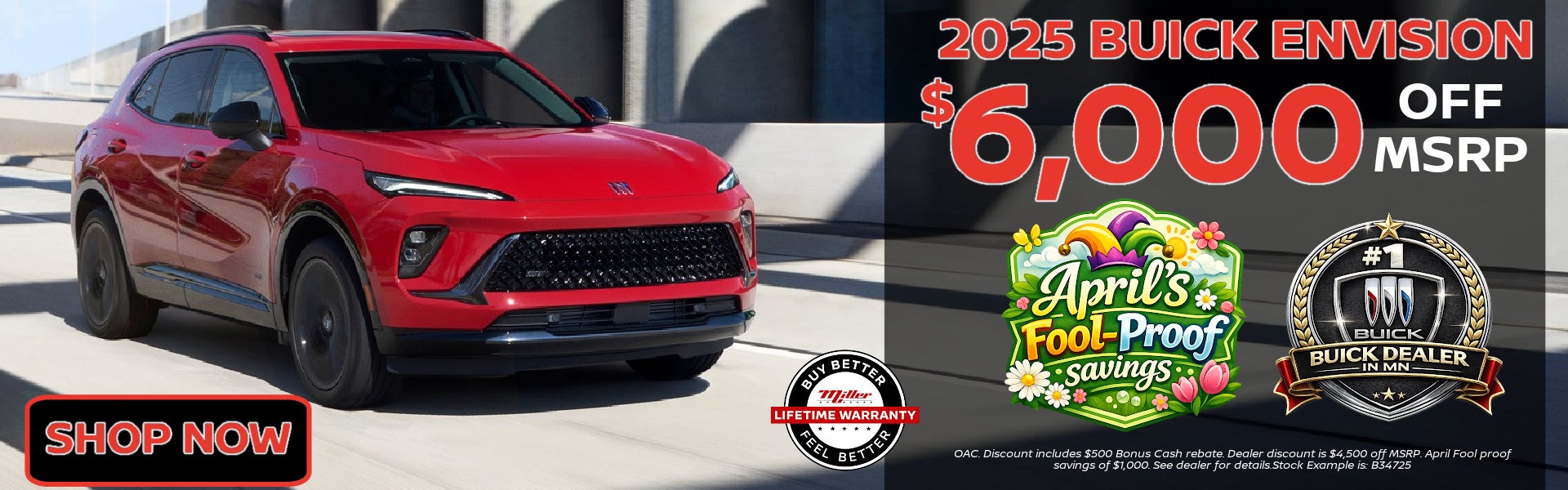 Big Savings on the Buick Envision in April at Miller Auto