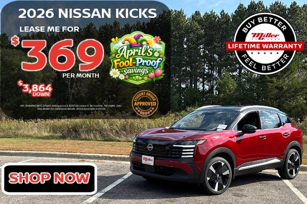 Big Savings on Nissan Kicks this April at Miller Auto