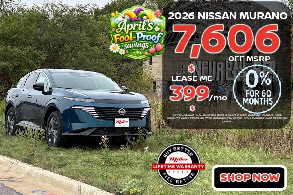 Big Savings on Nissan Murano at Miller Auto