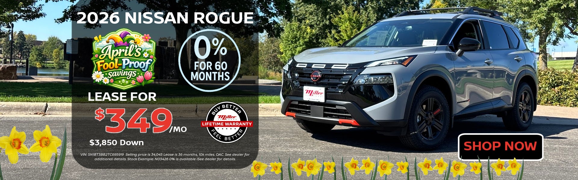 Big Savings on the NIssan Rogue this April at Miller Auto