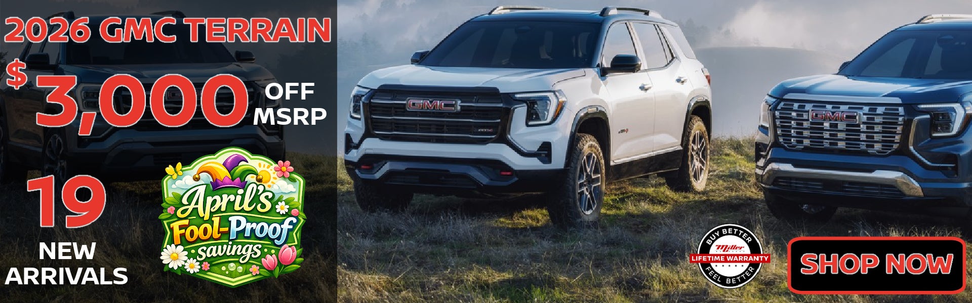 Big Savings this month on GMC Terrain at Miller Auto