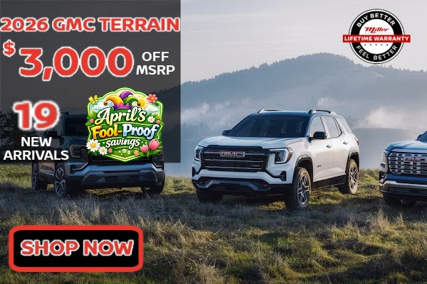 Big Savings this month on GMC Terrain at Miller Auto