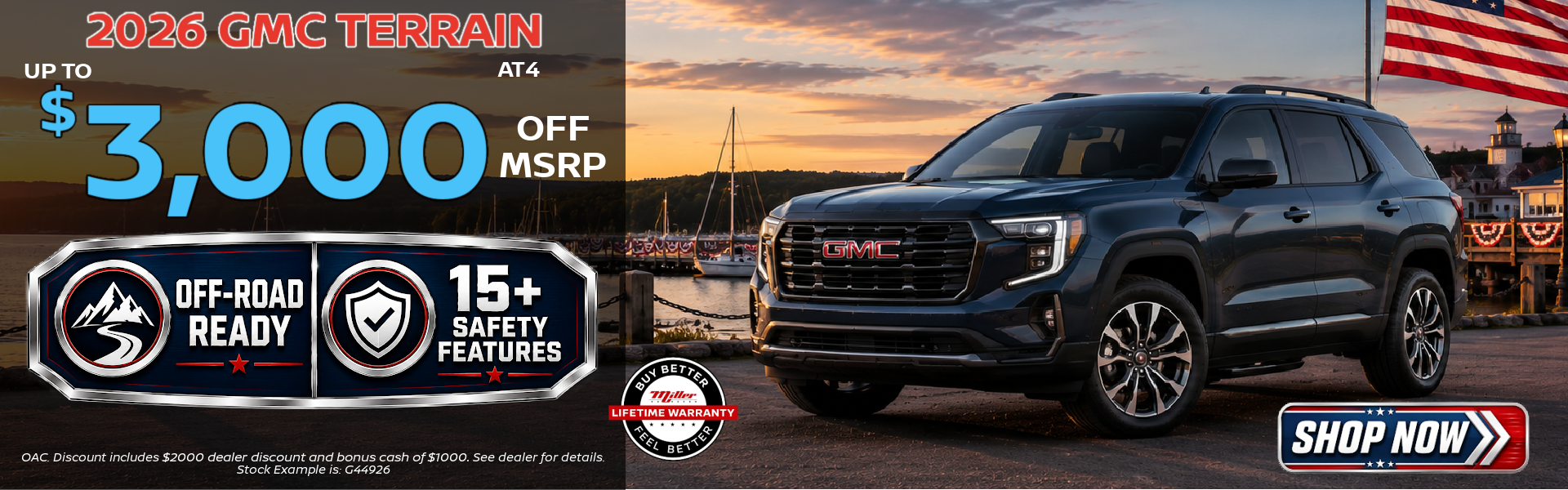 Big Savings on GMC this month at Miller Auto Plaza