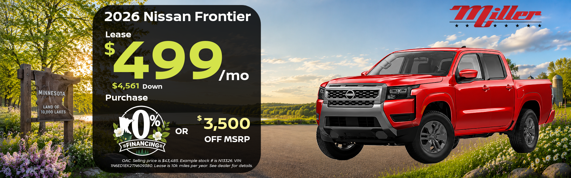 Big Savings on Nissan This month at Miller