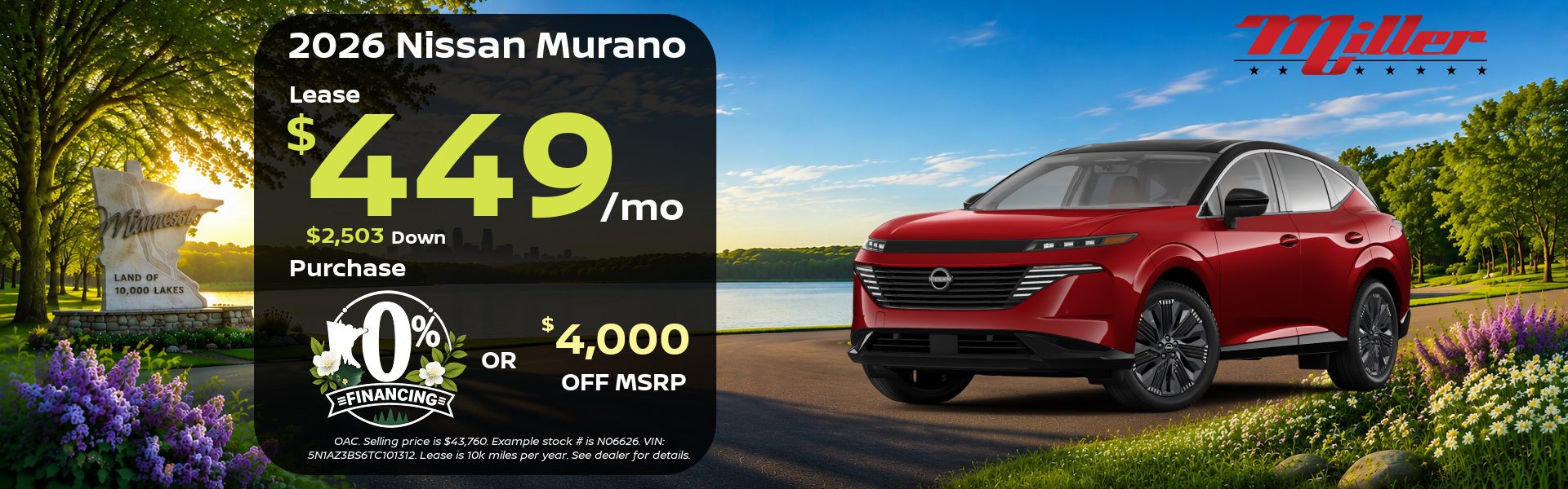 Big Savings on Nissan This month at Miller