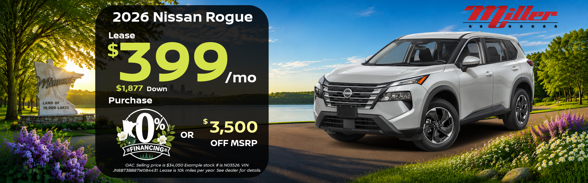 Big Savings on Nissan This month at Miller