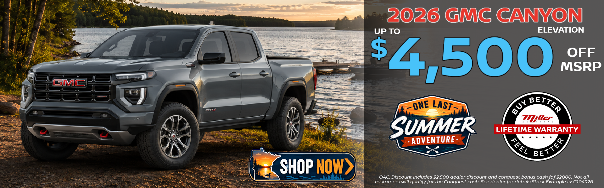 Save more on the GMC Canyon this month