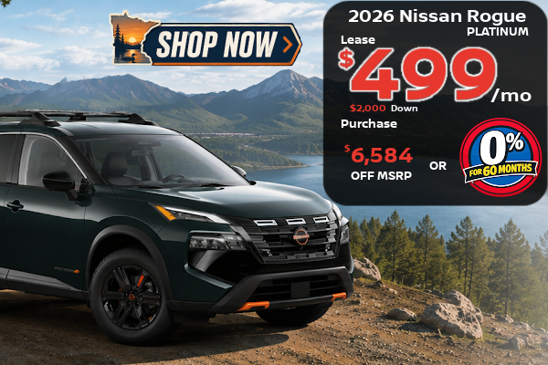 Lease special on the Nissan Rogue this month